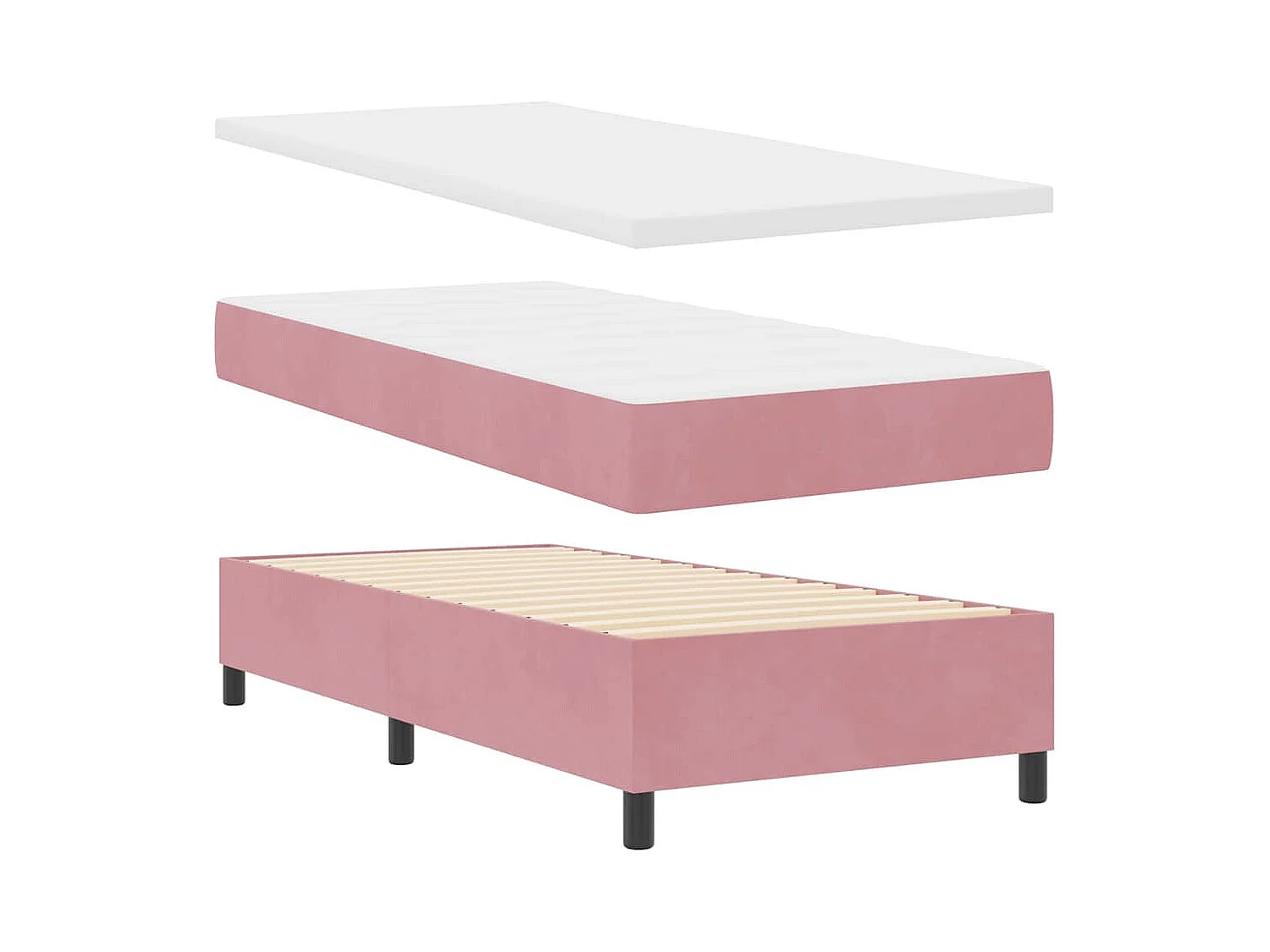 Boxspring bed met matras Roze 90 x 190 cm Fluweel