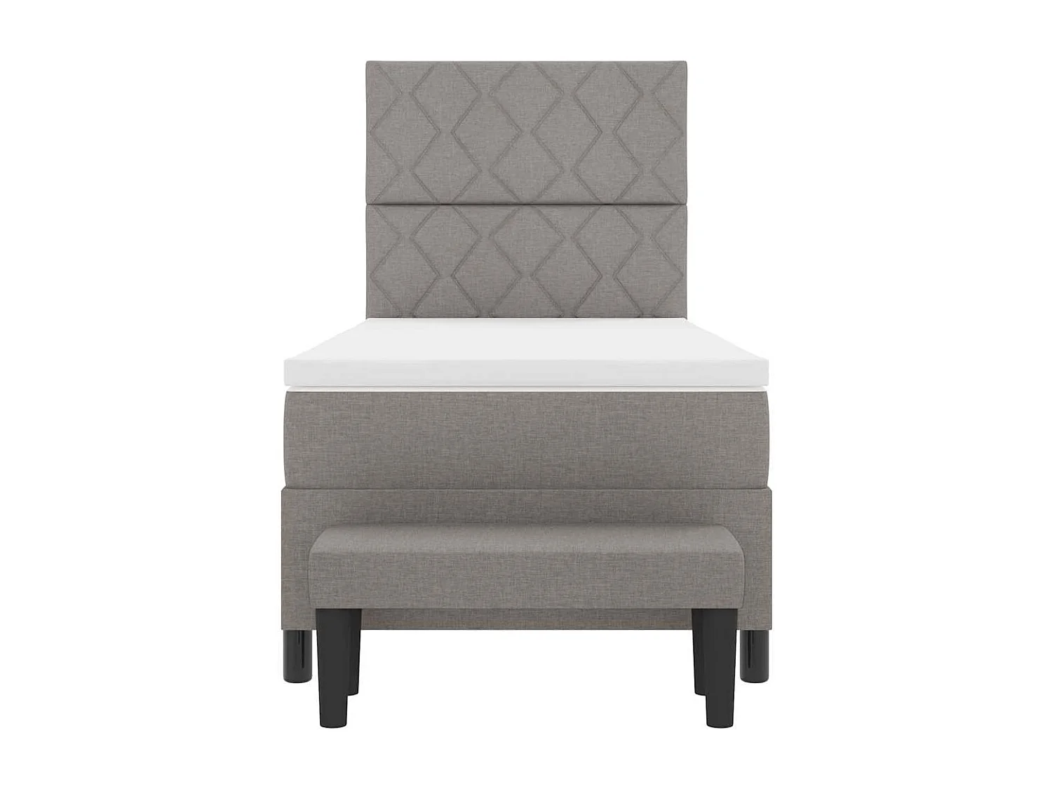 Cadre de lit avec matelas Taupe 100 x 200 cm tissu