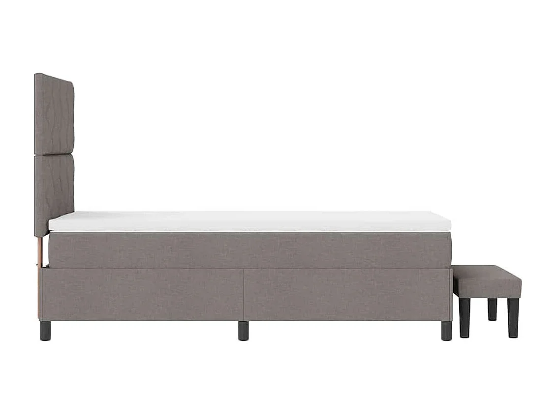 Cama tipo Box Spring con colchón Taupé 100 x 200 cm tela