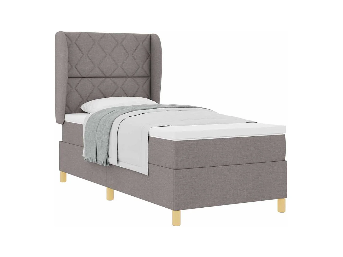Cadre de lit avec matelas gris foncé 90x190 cm Taupe
