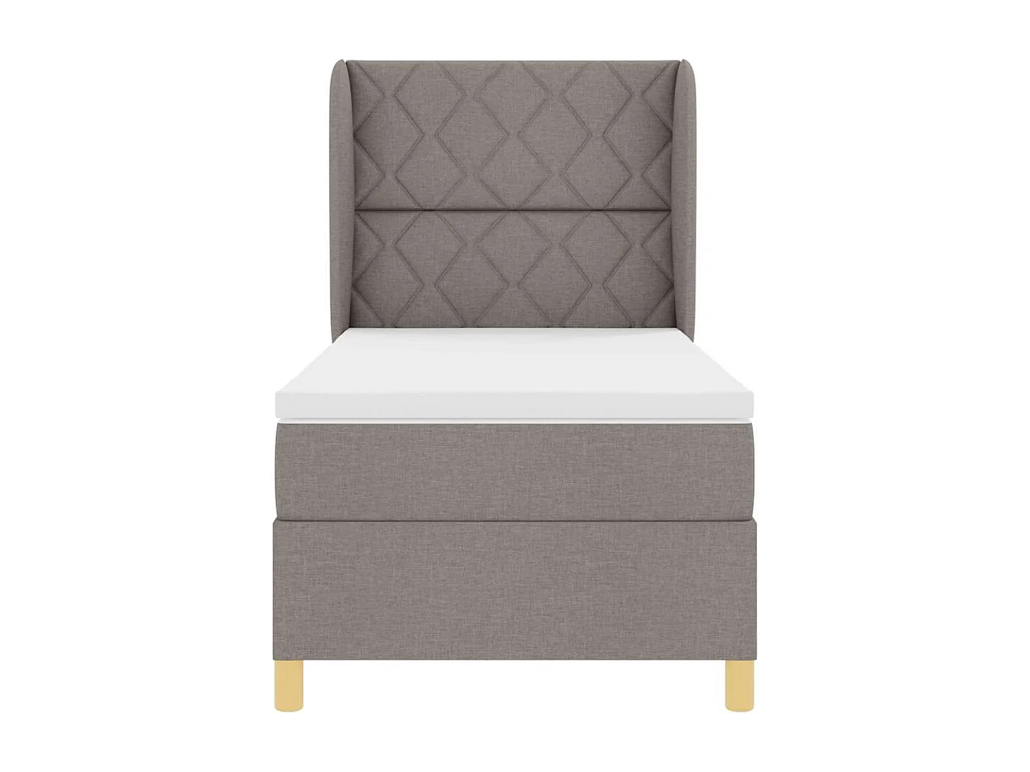 Cadre de lit avec matelas gris foncé 90x190 cm Taupe