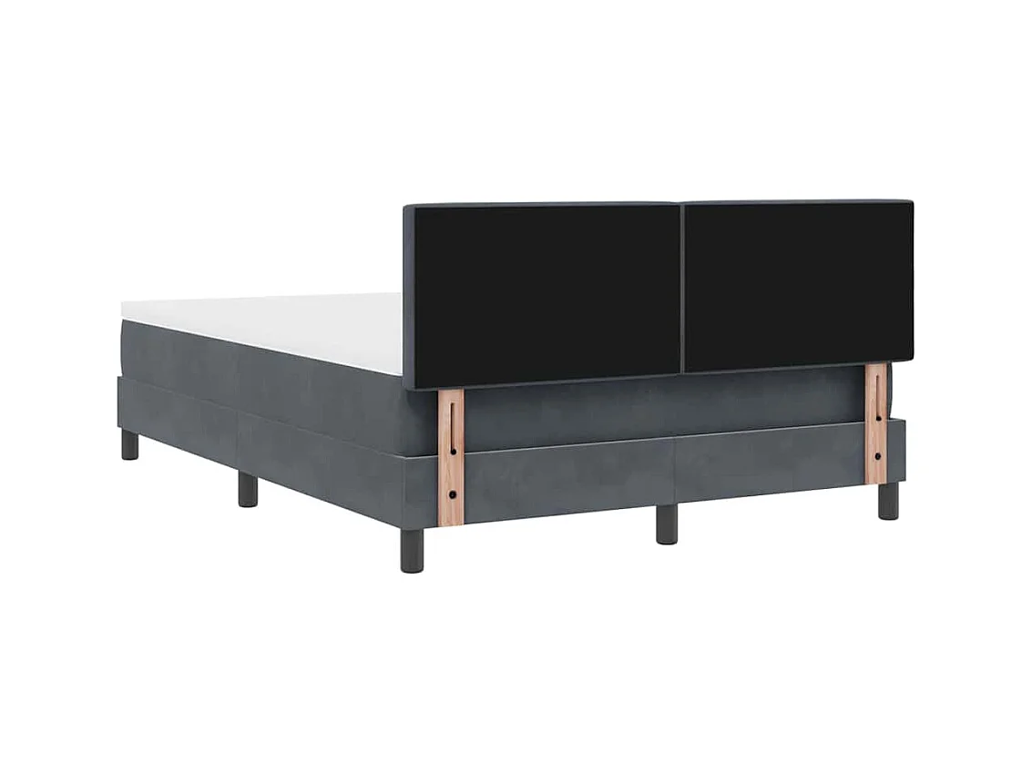 Cadre de lit avec matelas Gris foncé 140 x 200 cm Velours