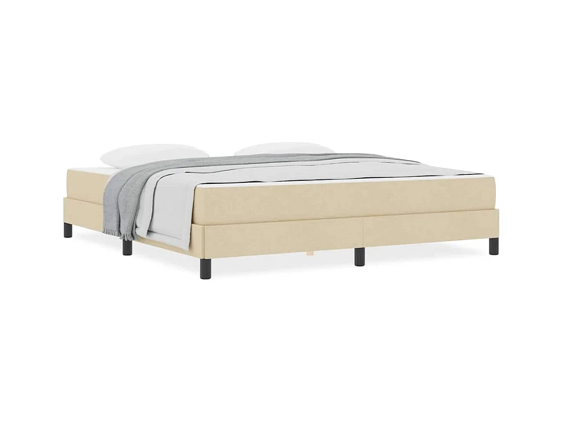 Cama Box com colchão Creme 180 x 200 cm tecido