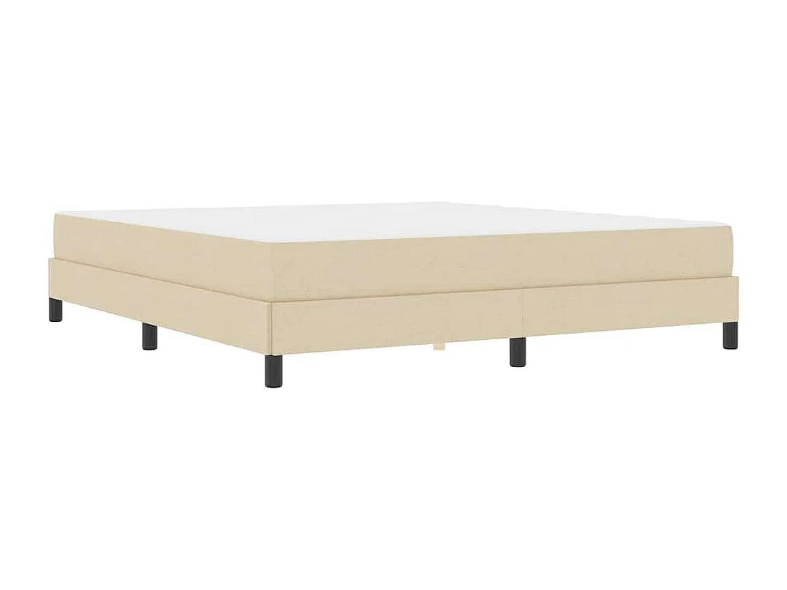 Cadre de lit avec matelas Crème 180 x 200 cm tissu