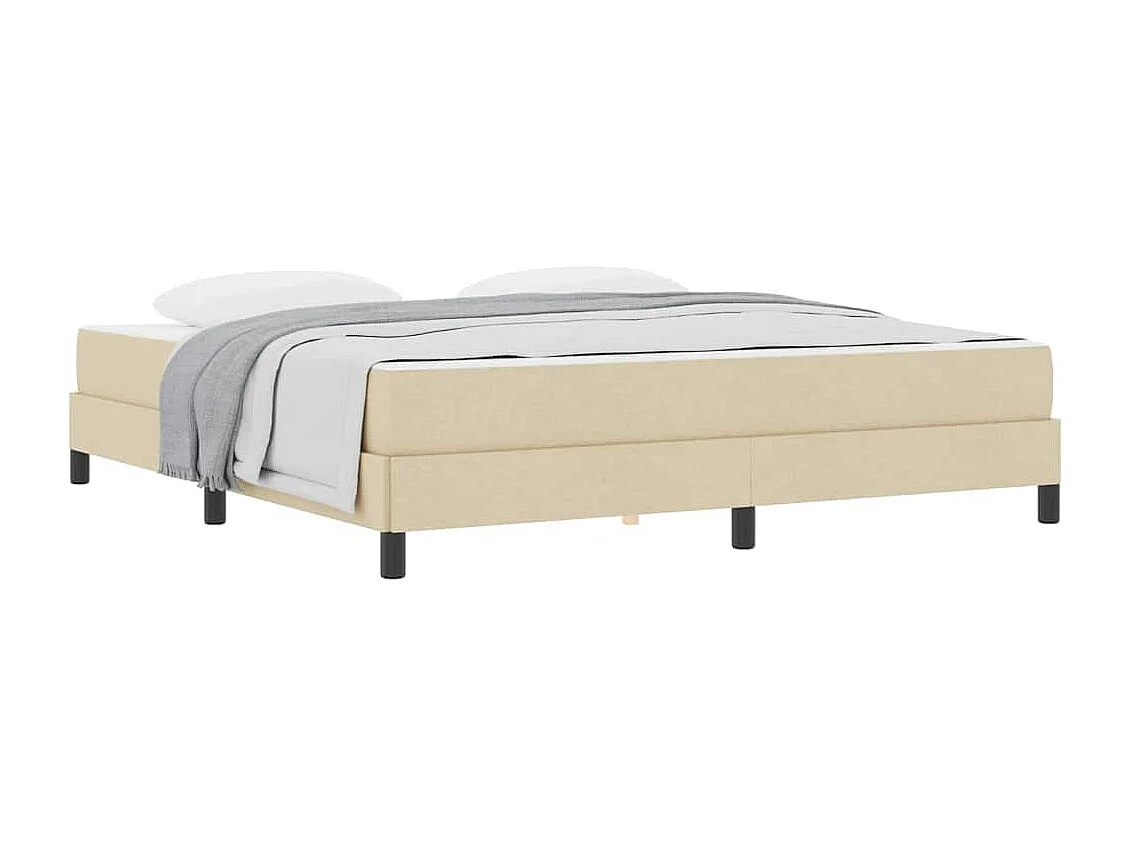 Cadre de lit avec matelas Crème 180 x 200 cm tissu