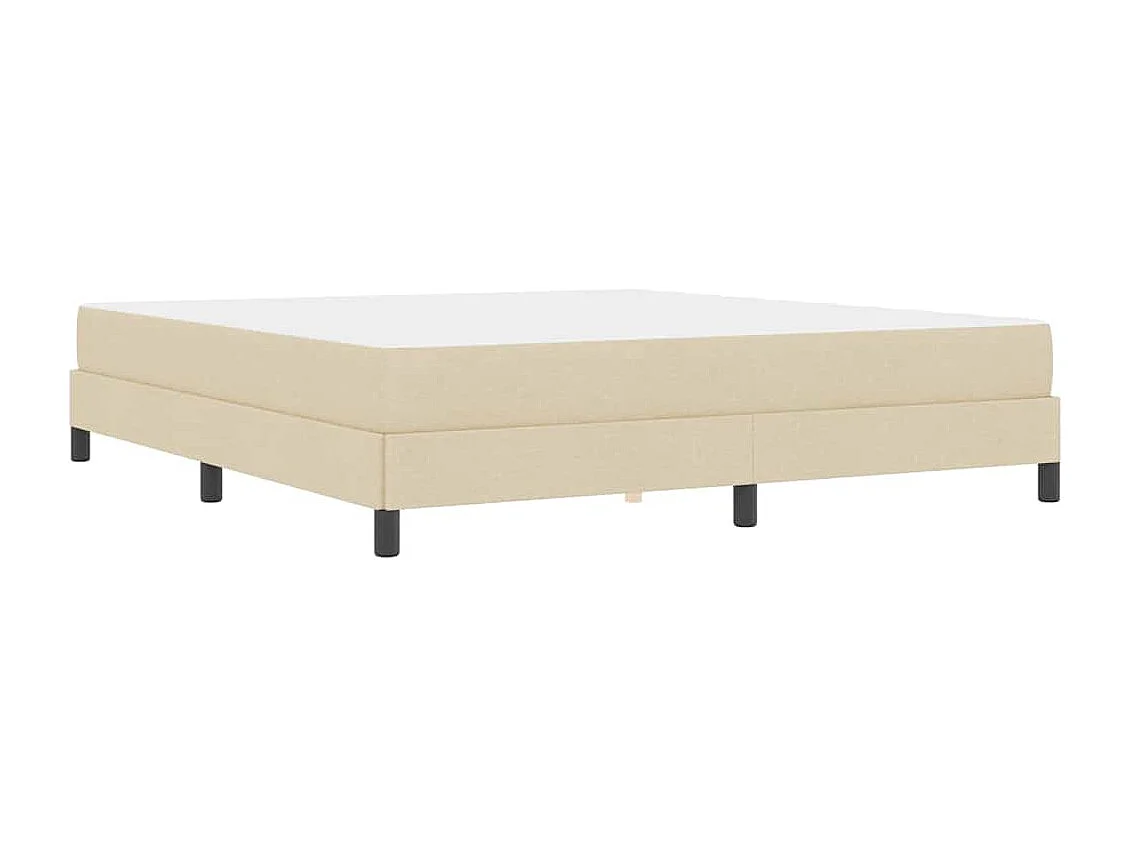 Cadre de lit avec matelas Crème 180 x 200 cm tissu