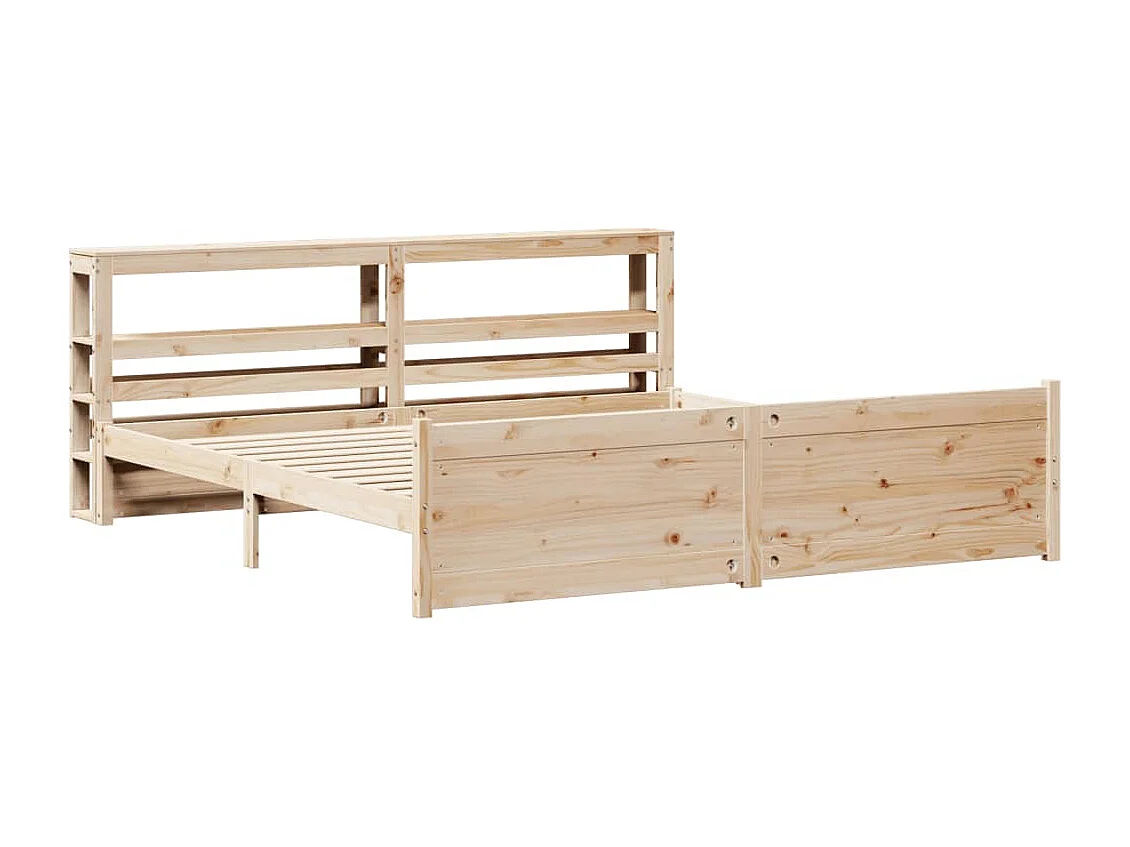 Estructura de cama con cabecero madera maciza pino 180x200 cm