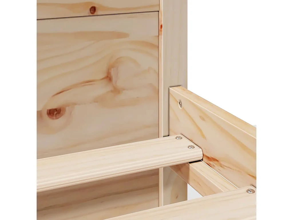 Estructura de cama con cabecero madera maciza pino 180x200 cm