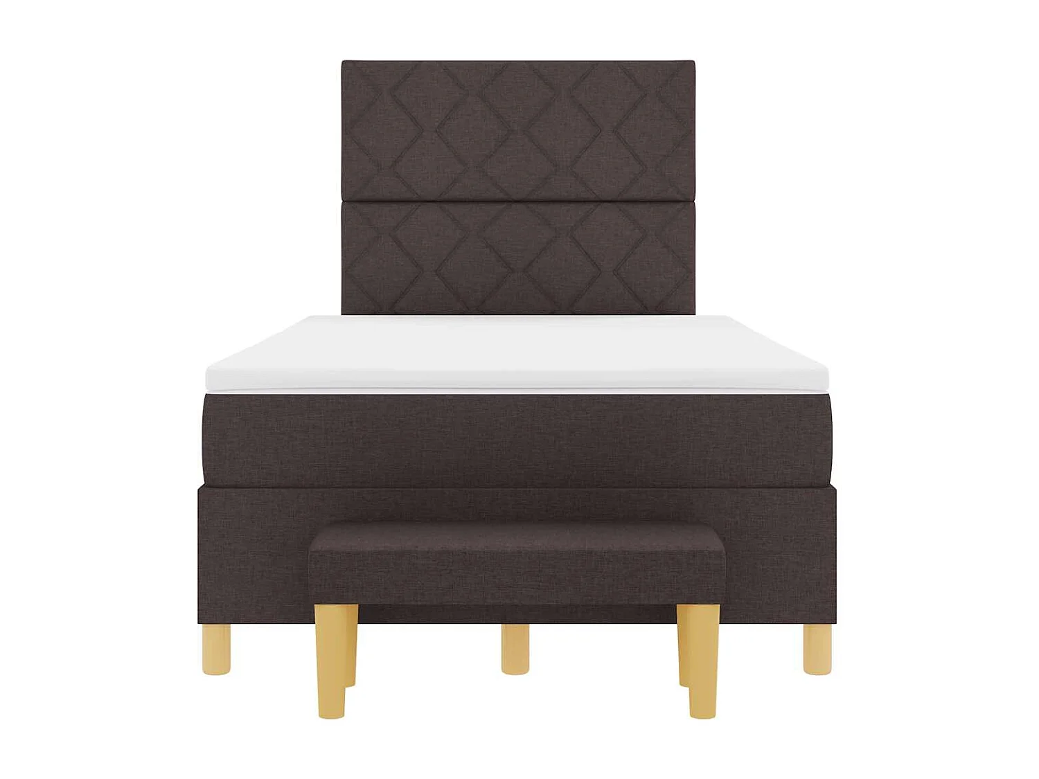 Boxspring bed met matras Donkerbruin 120 x 200 cm Stof