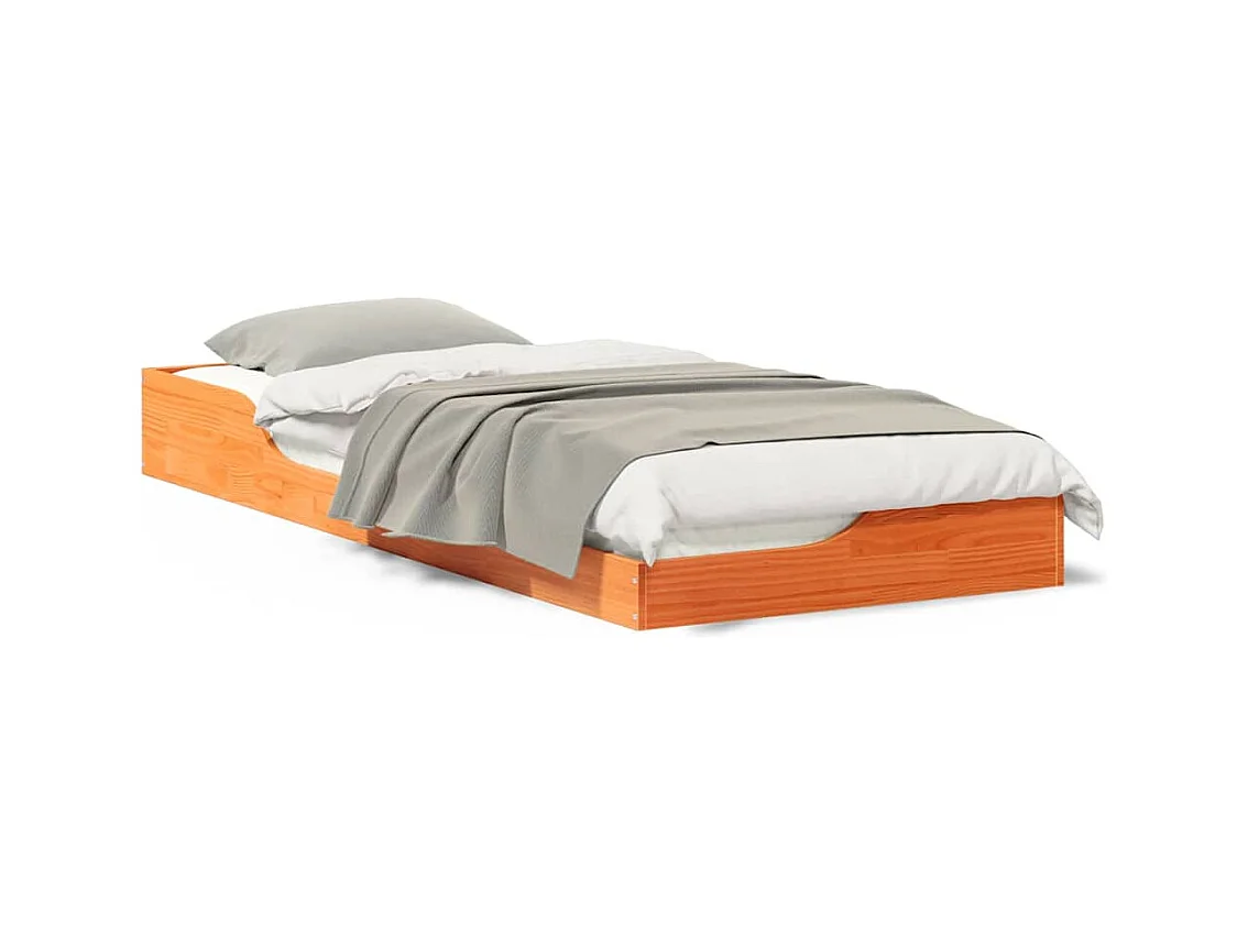 Cadre de lit surélevé Marron cire 90 x 220 cm