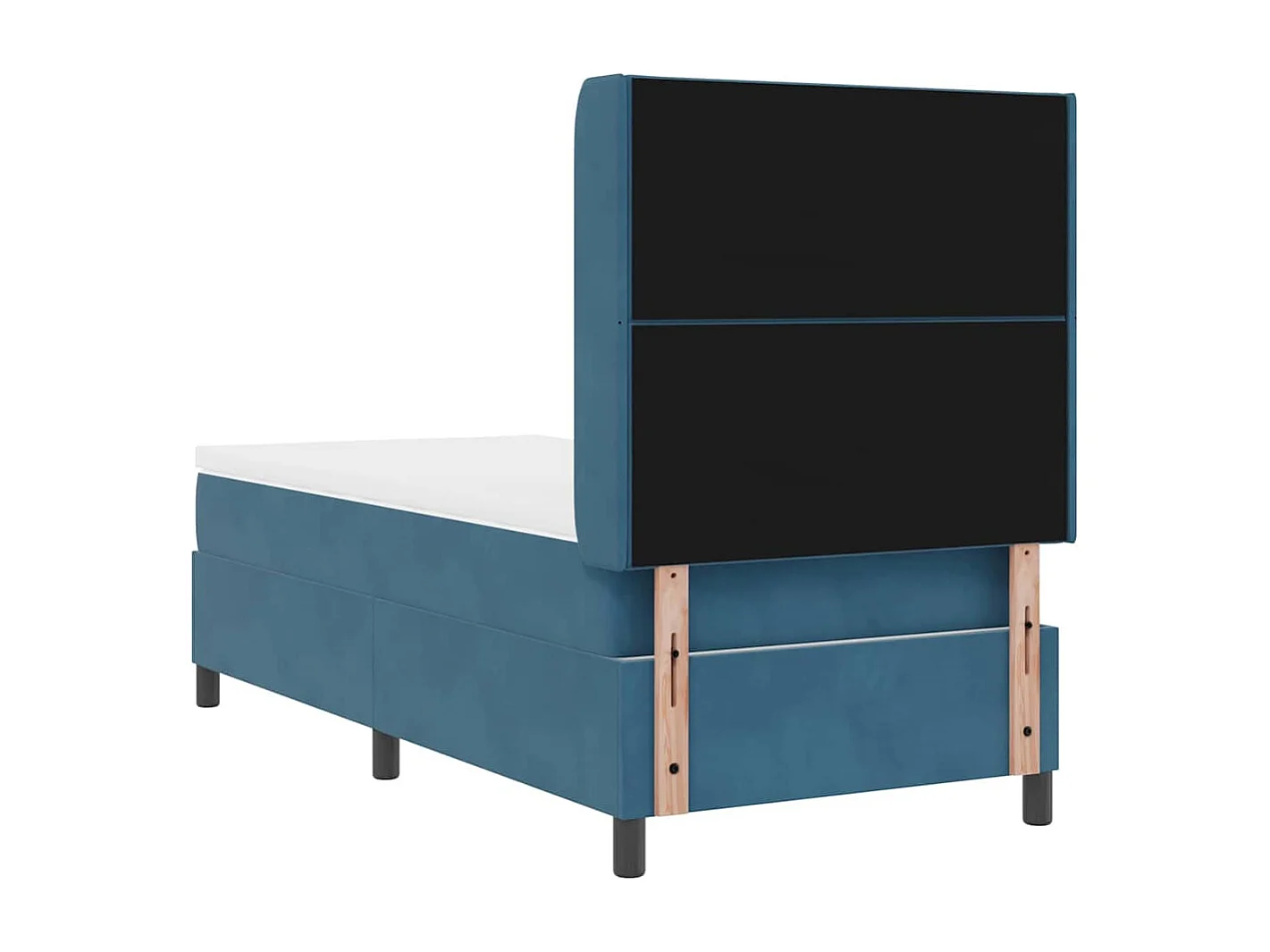 Cadre de lit avec tête de lit Bleu 100 x 200 cm Velours