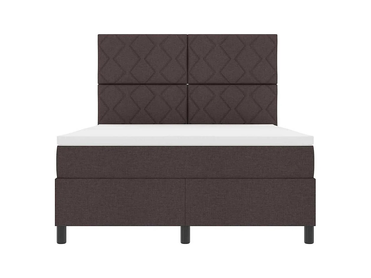 Cama Box com colchão Castanho escuro 140 x 200 cm tecido