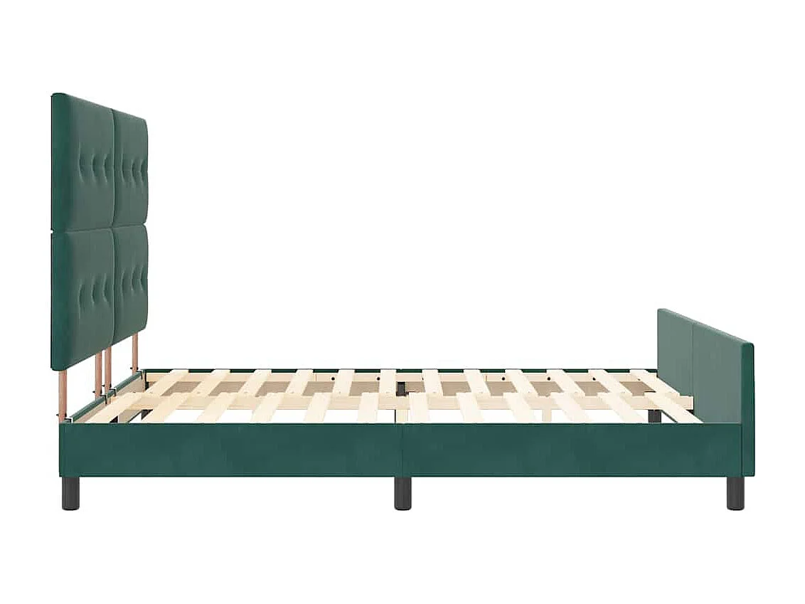 Bedframe met hoofdeinde Donkergroen 180 x 200 cm Fluweel
