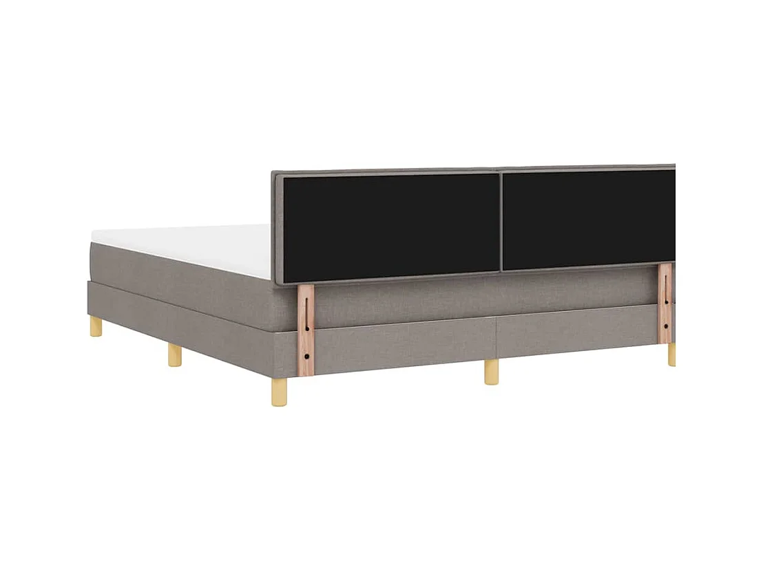 Cadre de lit avec matelas Taupe 180 x 200 cm tissu