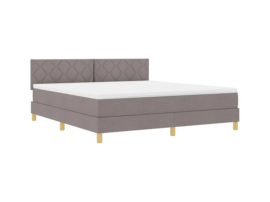 Cadre de lit avec matelas Taupe 180 x 200 cm tissu