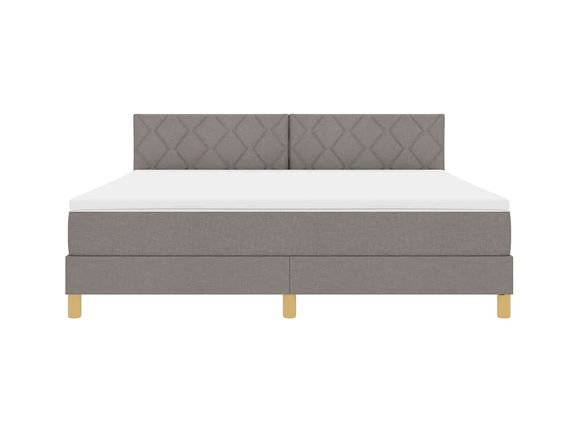 Cadre de lit avec matelas Taupe 180 x 200 cm tissu