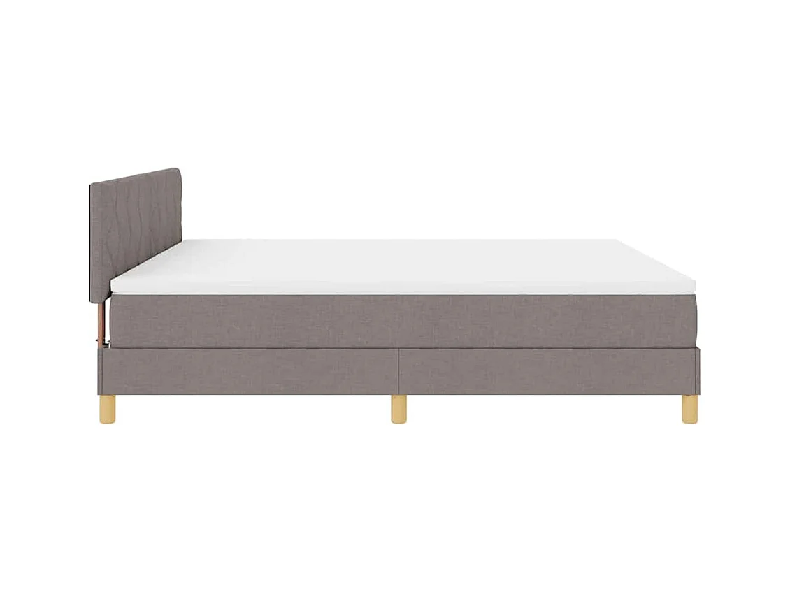 Cadre de lit avec matelas Taupe 180 x 200 cm tissu