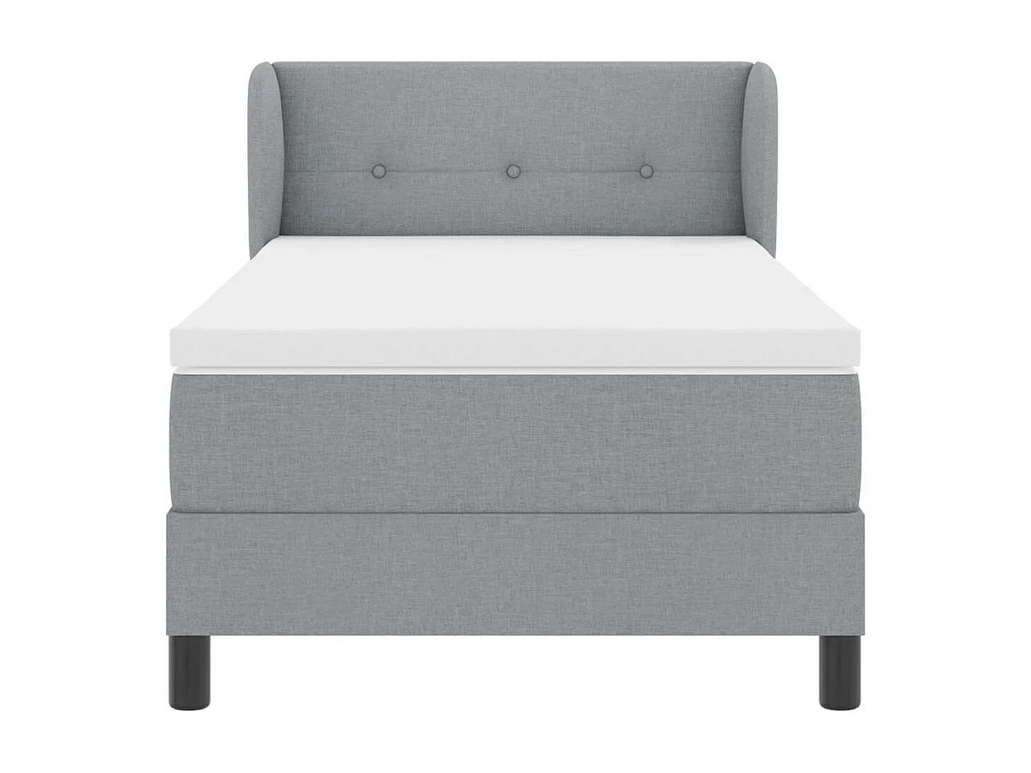 Cama box spring com colchão Cinzento-claro 80 x 200 cm tecido