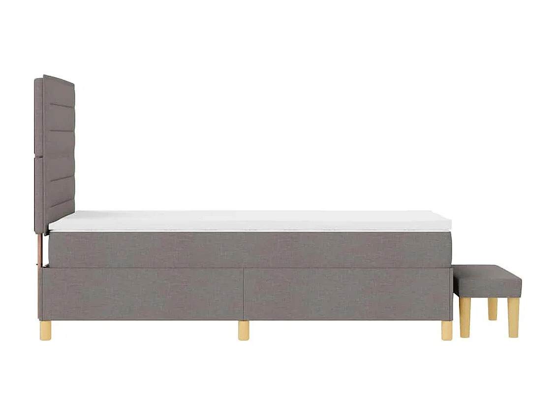 Cama tipo Box Spring con colchón Taupé 80 x 200 cm tela