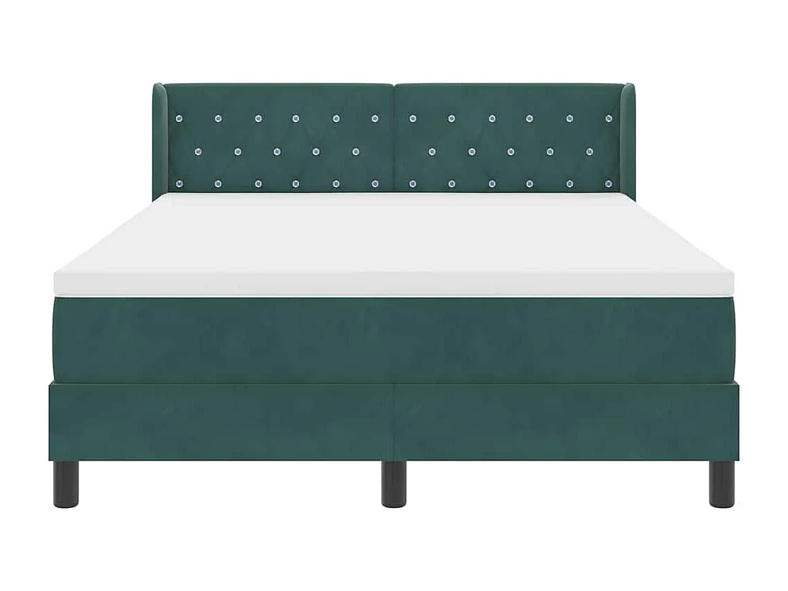 Cadre de lit avec matelas noir 100x200 cm en velours