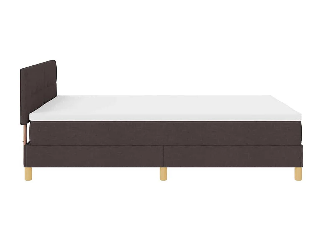 Cadre de lit avec matelas Marron foncé 140 x 200 cm tissu