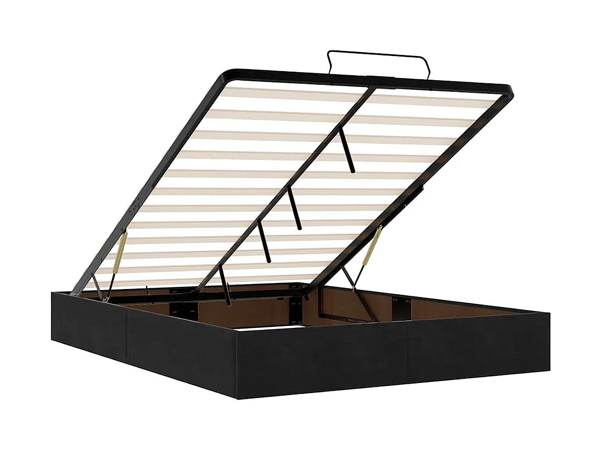 Ottoman bed met matrassen 140x200cm fluweel zwart