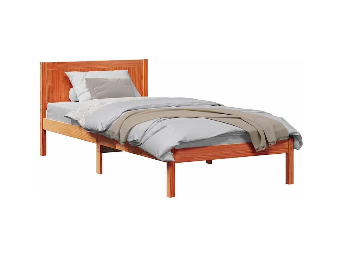 Cadre de lit Marron 90 x 190 cm Bois de pin massif