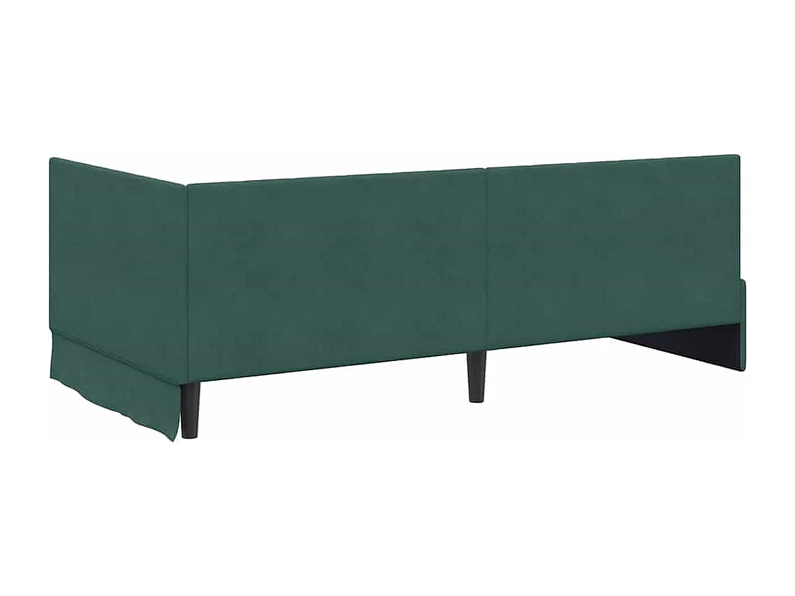 Estrutura de Cama de Canto Verde-escuro 90 x 190 cm Veludo