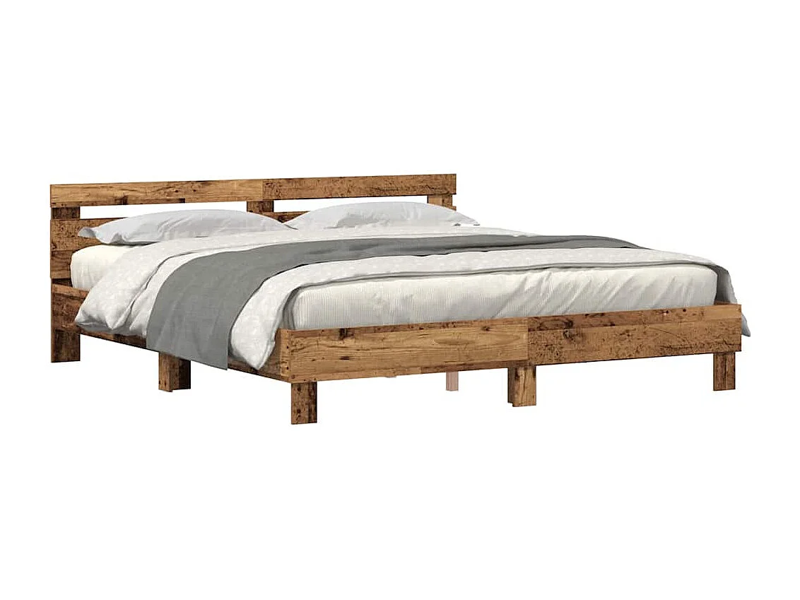 Cadre de lit Bois ancien 200 x 200 cm Bois d'ingénierie