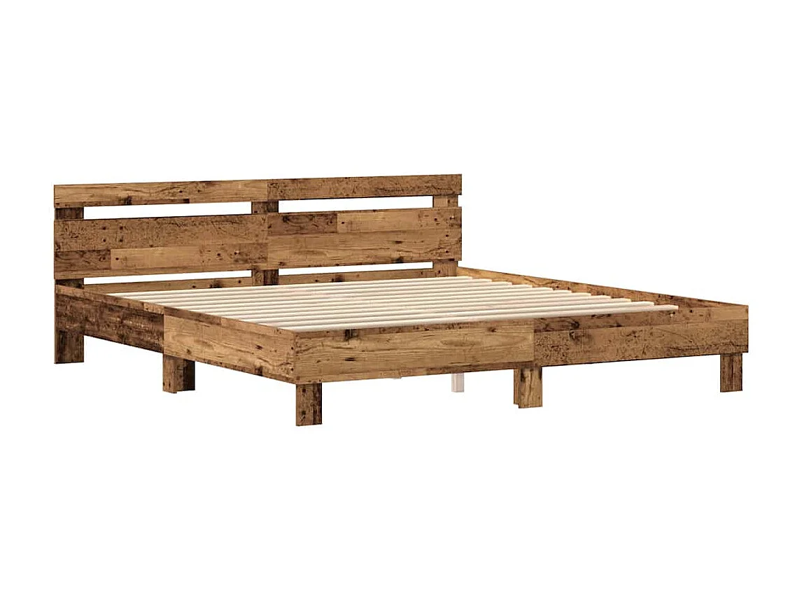 Cadre de lit Bois ancien 200 x 200 cm Bois d'ingénierie
