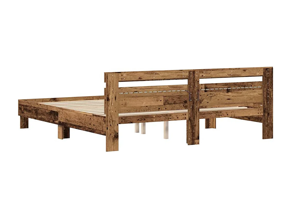 Cadre de lit Bois ancien 200 x 200 cm Bois d'ingénierie