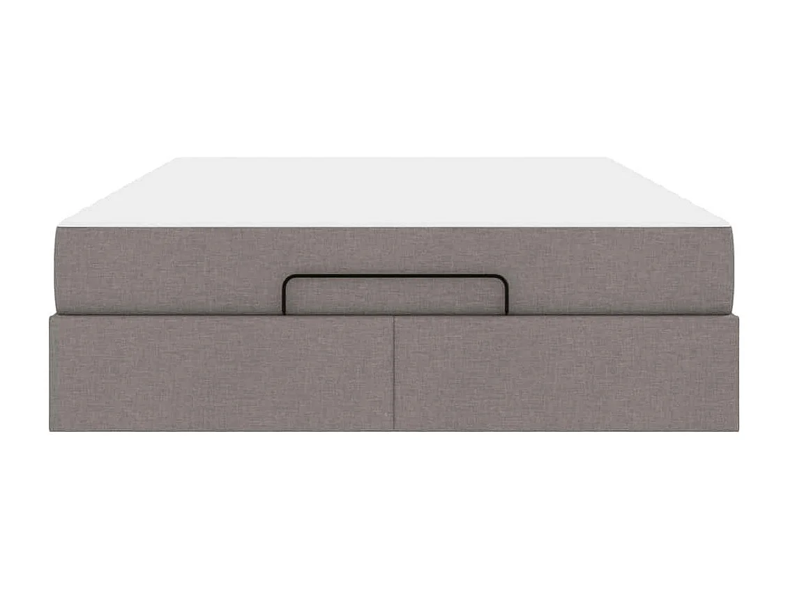 Cadre de lit avec matelas Taupe 140 x 200 cm tissu