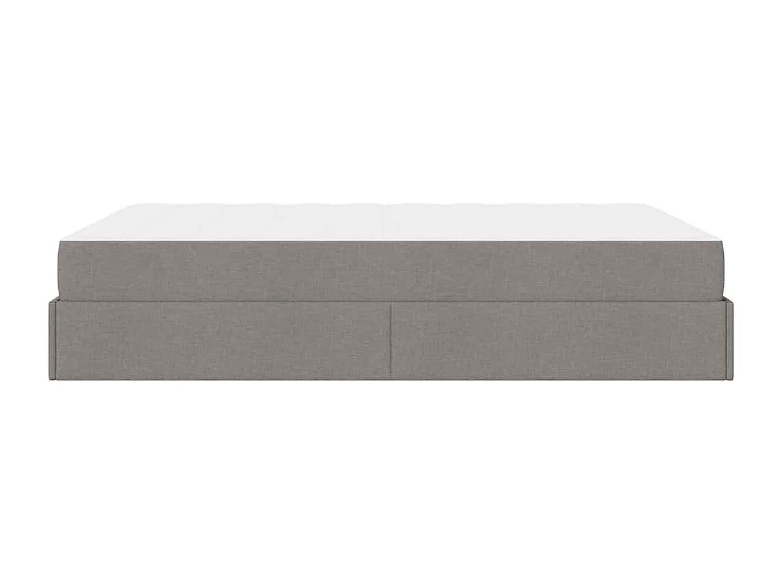 Cadre de lit avec matelas Taupe 140 x 200 cm tissu