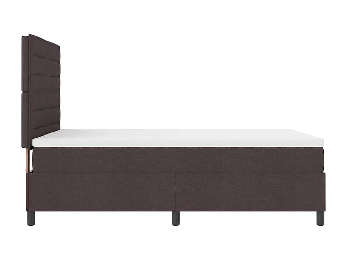 Cadre de lit avec matelas Marron foncé 140 x 190 cm tissu