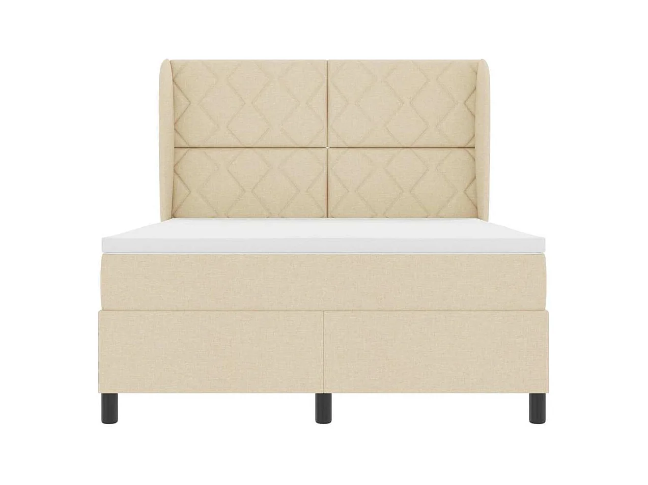Cadre de lit avec matelas Crème 160 x 200 cm tissu