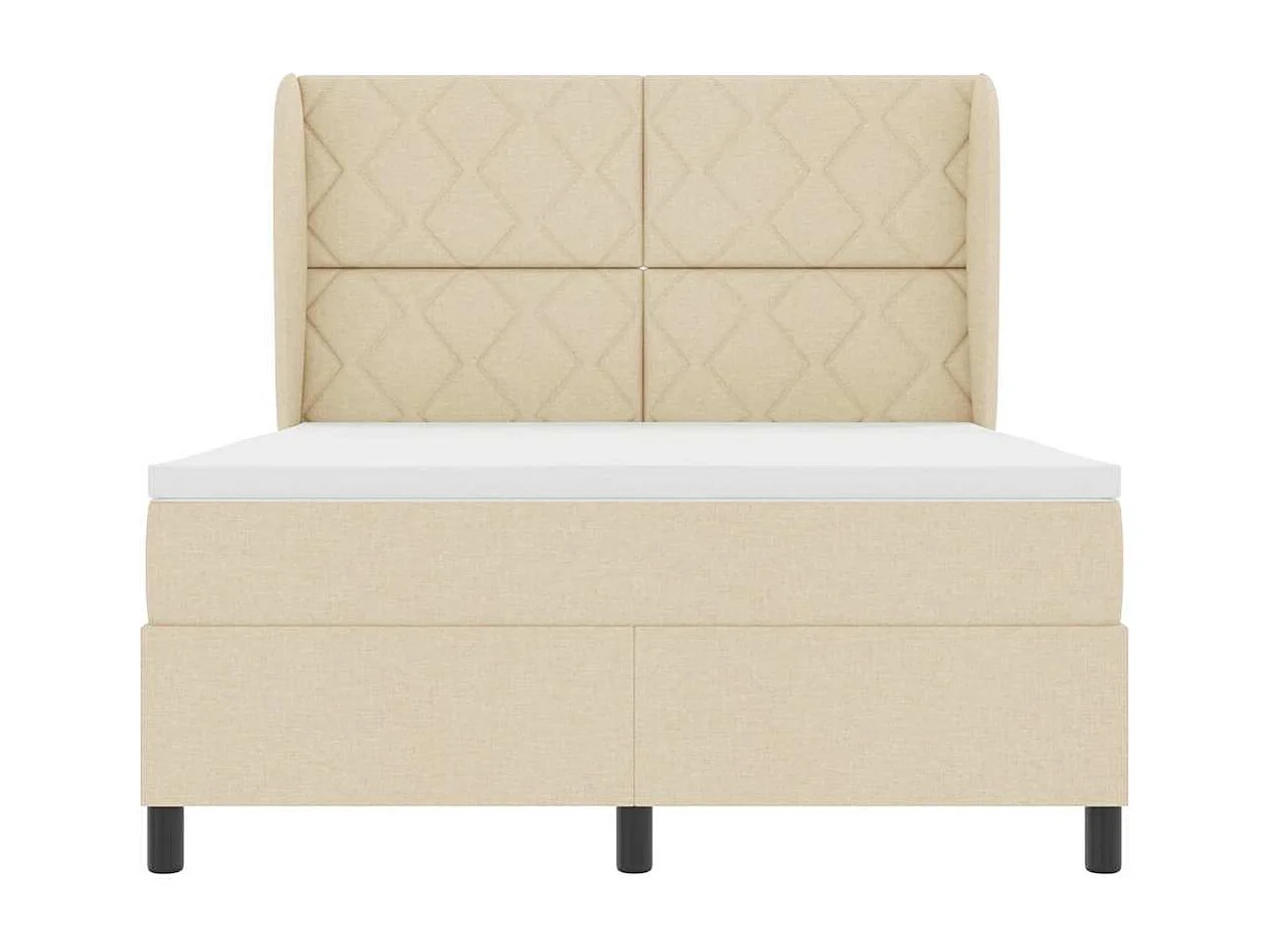 Cadre de lit avec matelas Crème 160 x 200 cm tissu