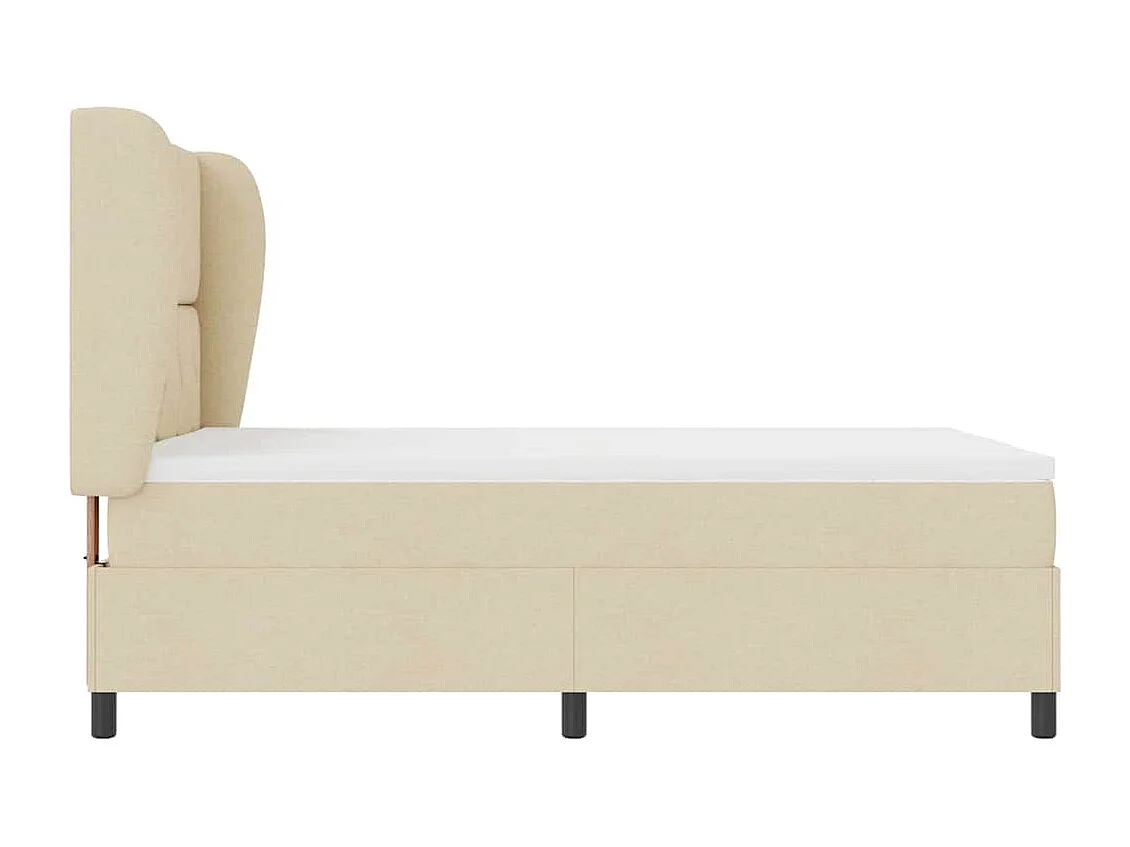 Cadre de lit avec matelas Crème 160 x 200 cm tissu
