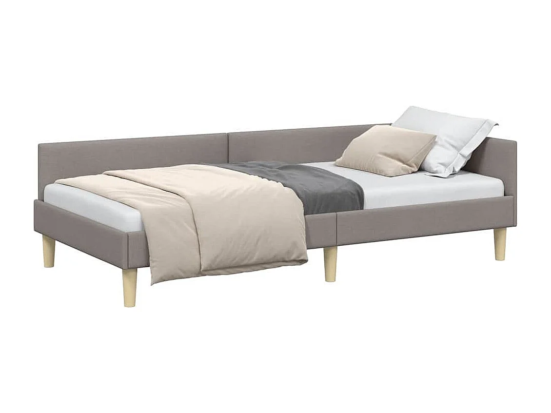 Hoek Bed Frame Anders Taupe 80 x 200 cm Stof en Engineered Hout