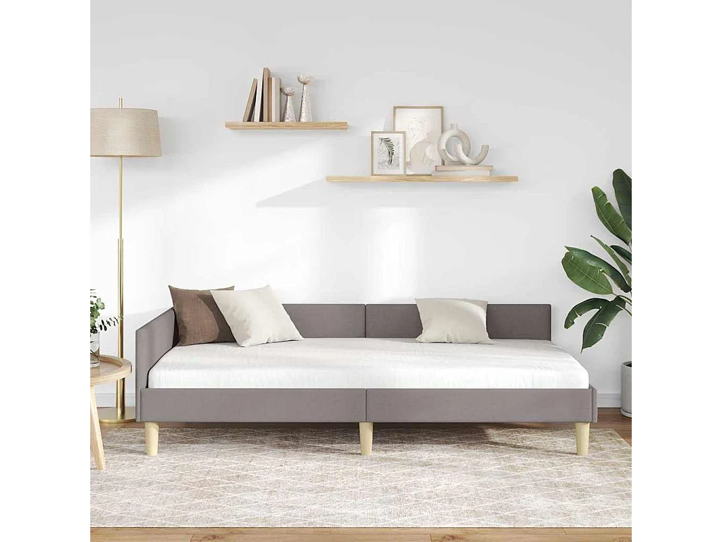 Hoek Bed Frame Anders Taupe 80 x 200 cm Stof en Engineered Hout