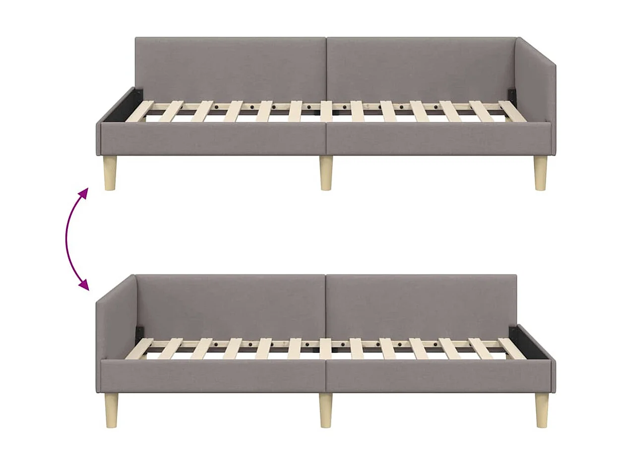 Hoek Bed Frame Anders Taupe 80 x 200 cm Stof en Engineered Hout