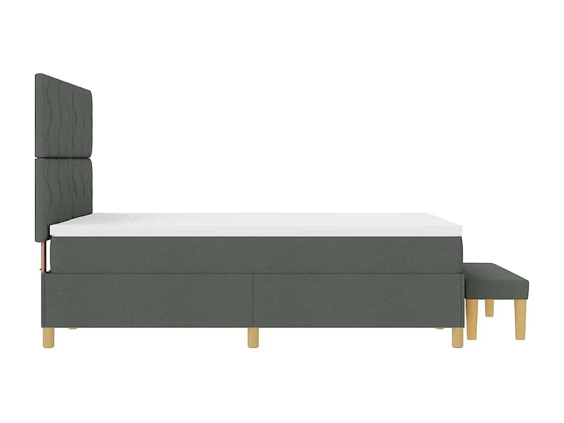 Cama tipo Box Spring con colchón Gris oscuro 160 x 200 cm tela