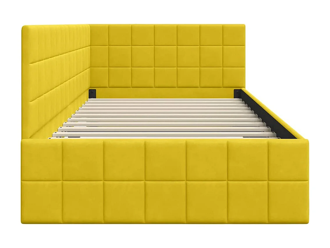 met hoofdeinde Geel 90 x 190 cm Fluweel