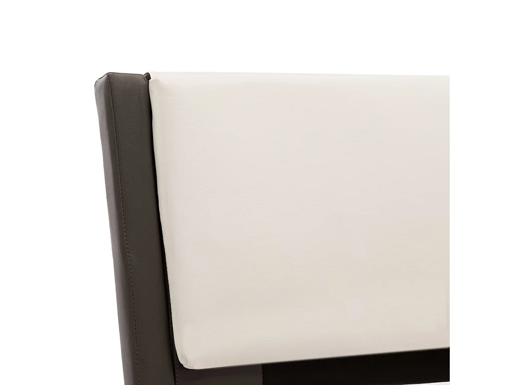 Cadre de lit avec LED gris et blanc similicuir 120x190 cm