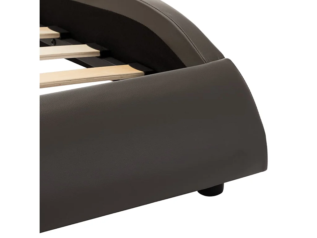 Cadre de lit avec LED gris et blanc similicuir 120x190 cm