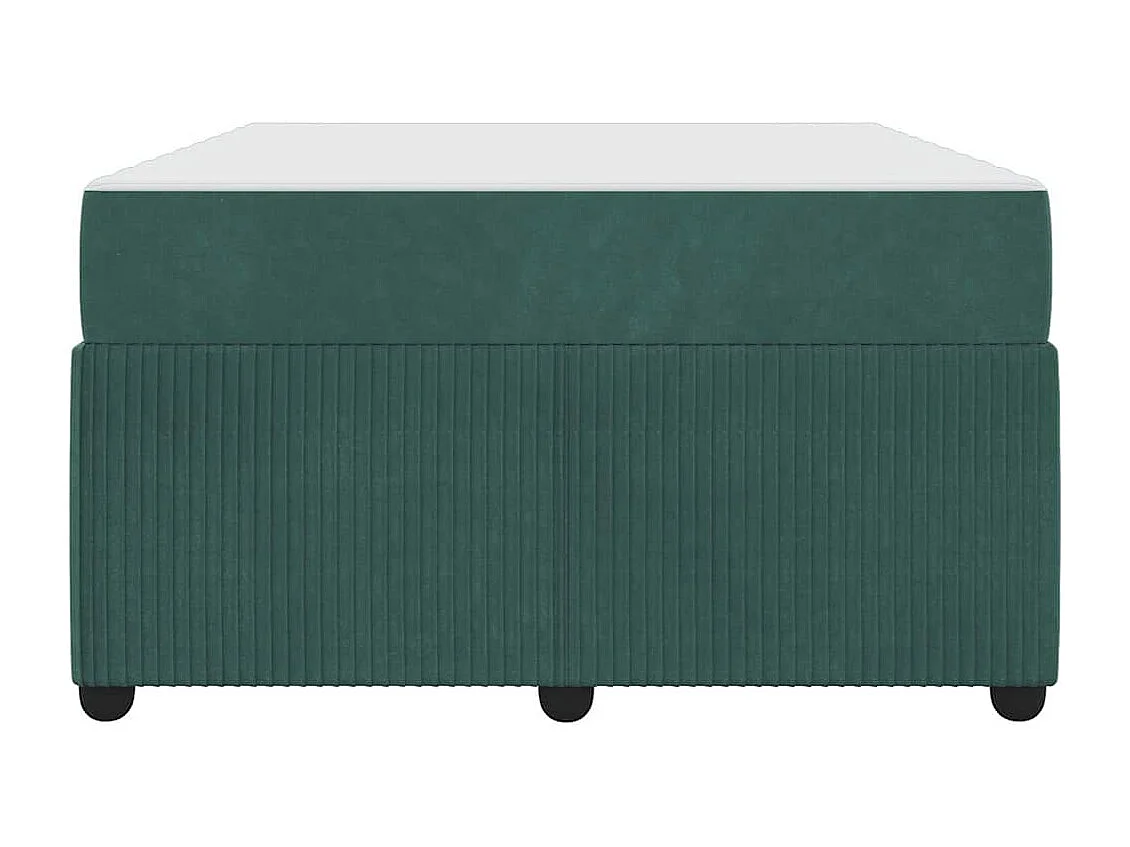 Cadre de lit avec matelas Vert foncé 120 x 200 cm Velours