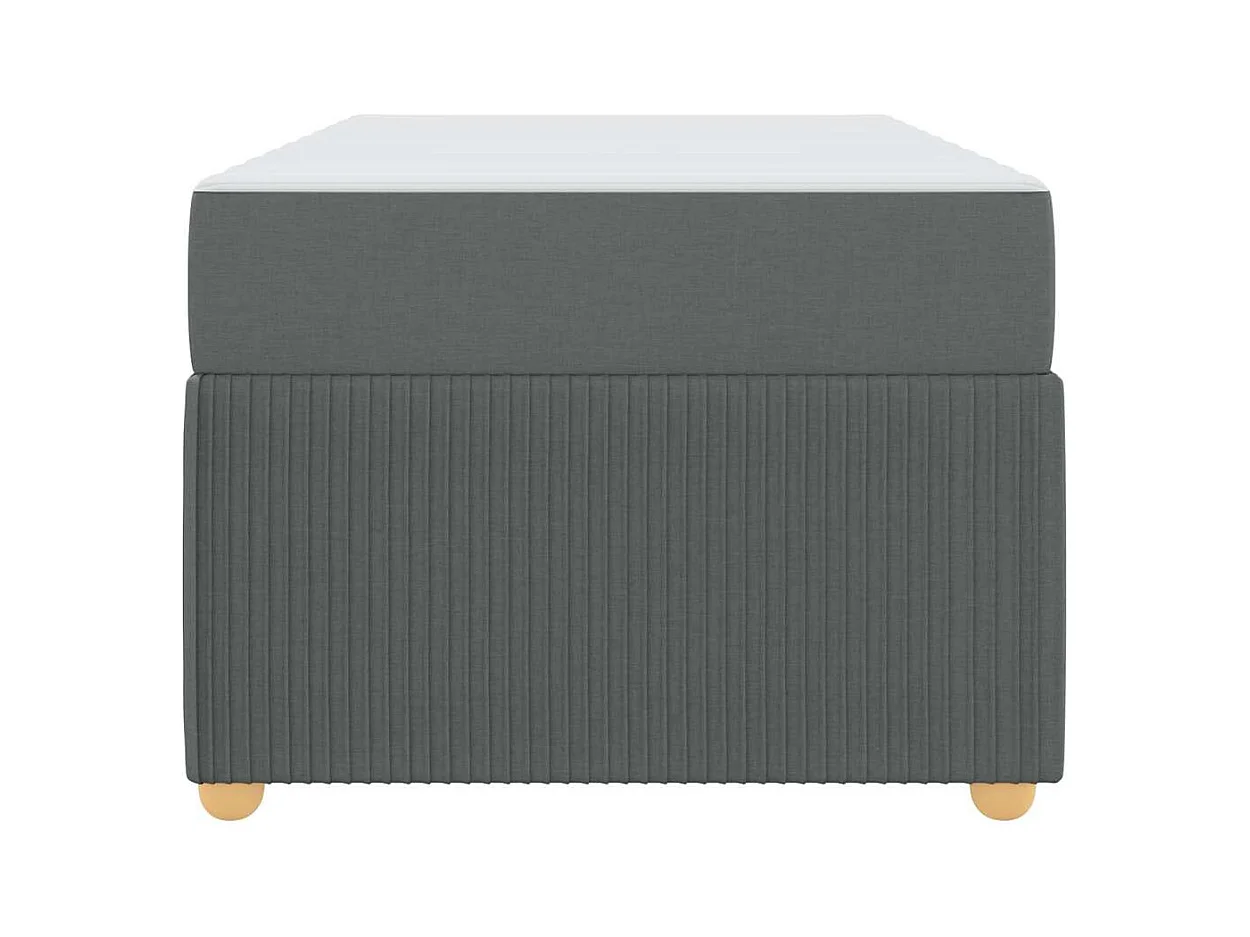 Cadre de lit avec matelas Gris foncé 90 x 190 cm tissu