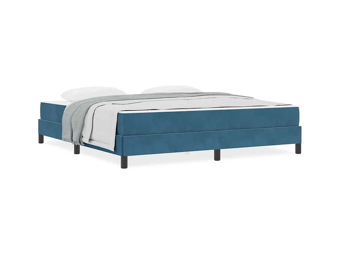Cama box spring com colchão Azul Escuro 180 x 200 cm Veludo