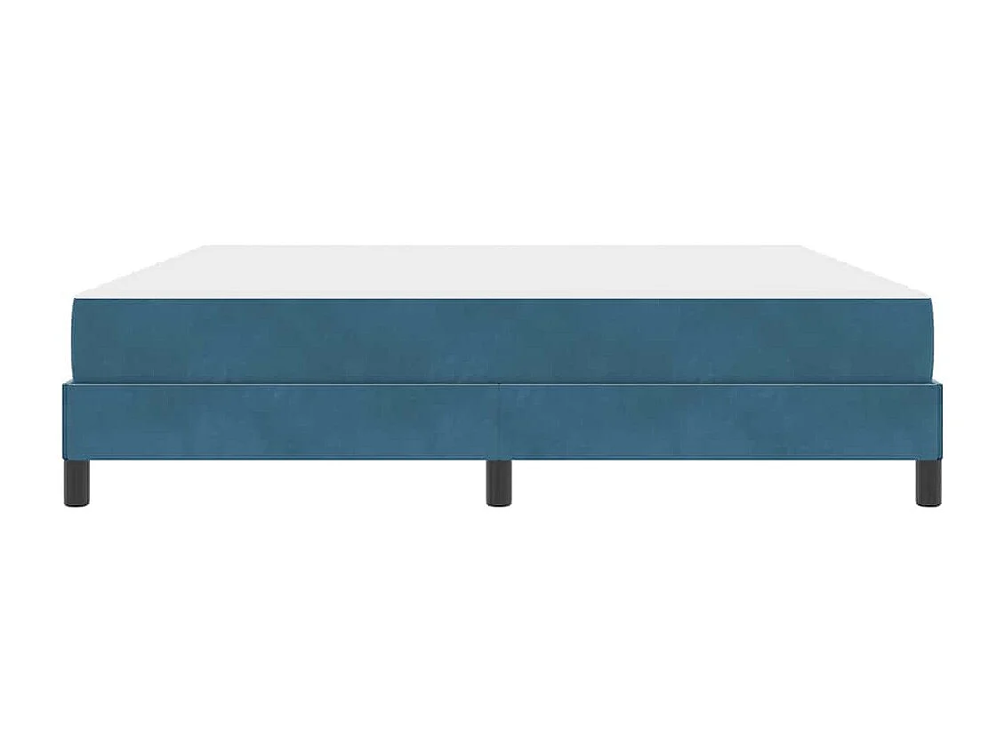 Cadre de lit avec matelas Bleu foncé 180 x 200 cm Velours