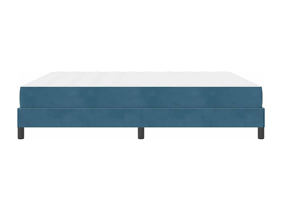Cadre de lit avec matelas Bleu foncé 180 x 200 cm Velours