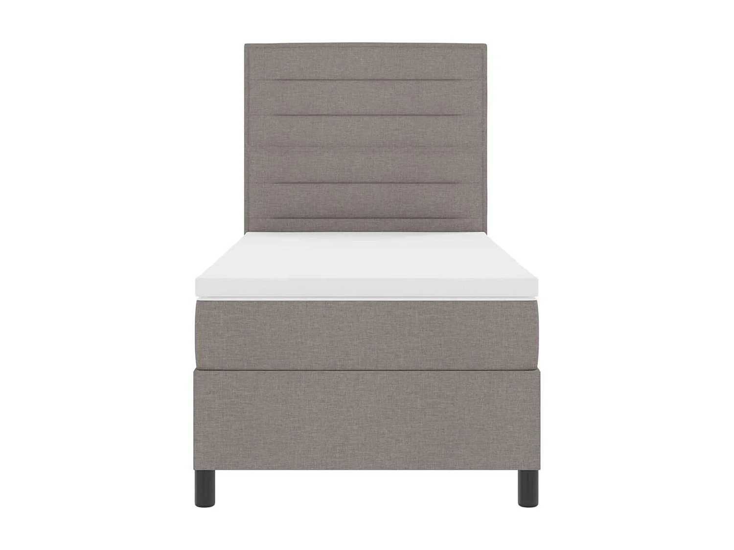 Cadre de lit avec matelas Taupe 80 x 200 cm tissu